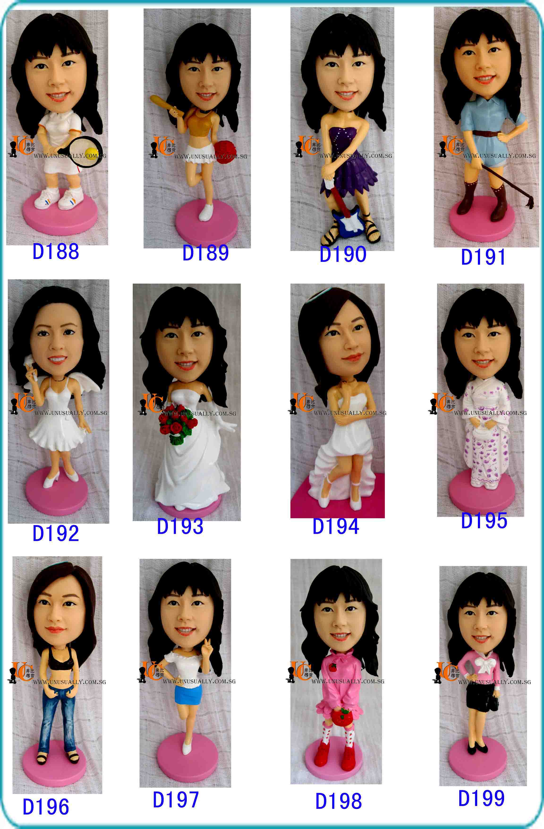 Custom 3D Summary List Of Female New Design Figurines